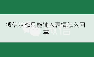 微信状态只能输入表情怎么回事