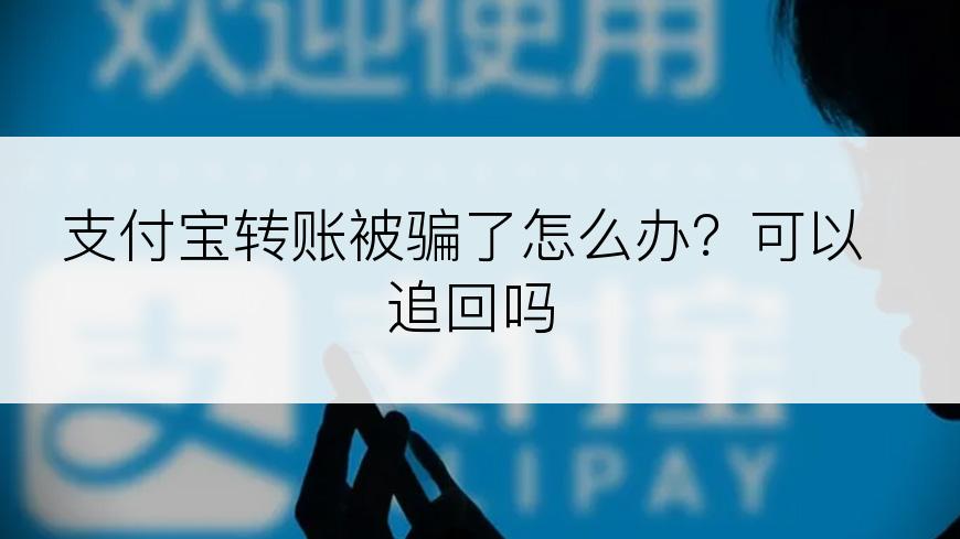 支付宝转账被骗了怎么办？可以追回吗