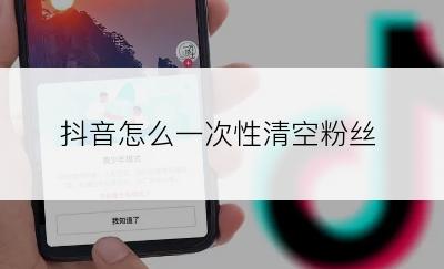 抖音怎么一次性清空粉丝