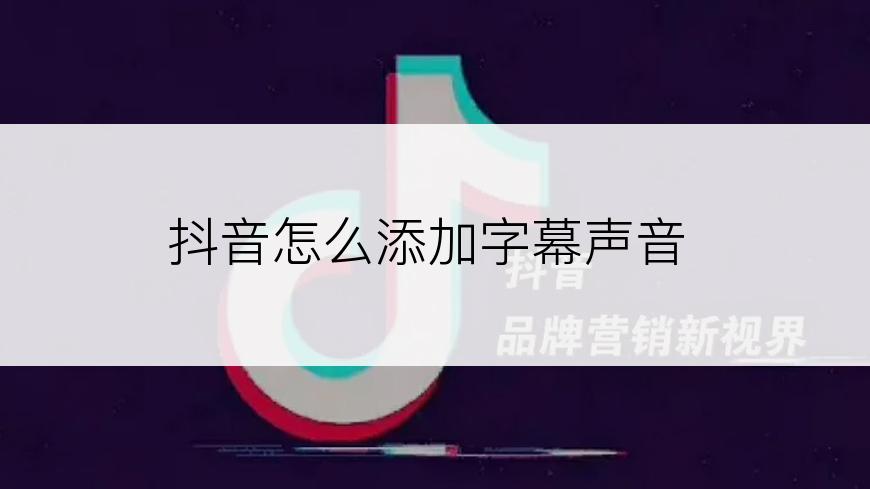 抖音怎么添加字幕声音