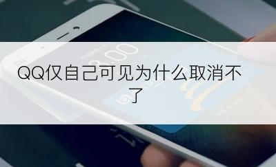 QQ仅自己可见为什么取消不了