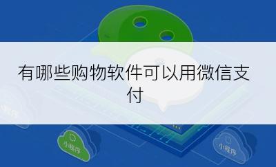 有哪些购物软件可以用微信支付