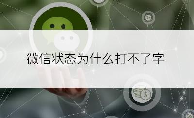 微信状态为什么打不了字