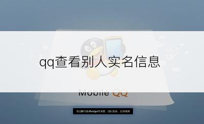 qq查看别人实名信息