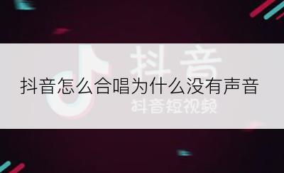 抖音怎么合唱为什么没有声音