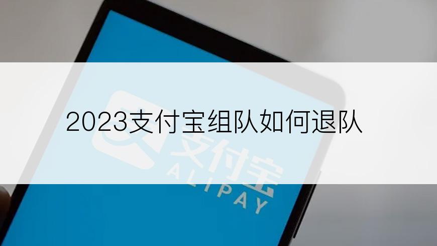 2023支付宝组队如何退队