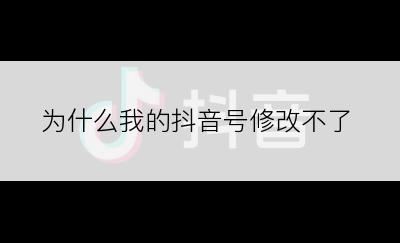 为什么我的抖音号修改不了