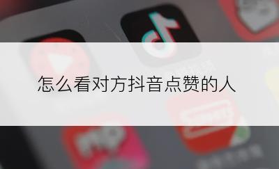 怎么看对方抖音点赞的人