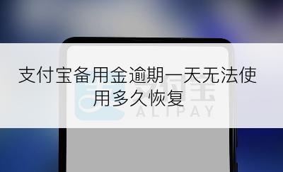 支付宝备用金逾期一天无法使用多久恢复