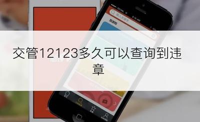 交管12123多久可以查询到违章