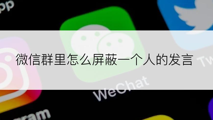 微信群里怎么屏蔽一个人的发言