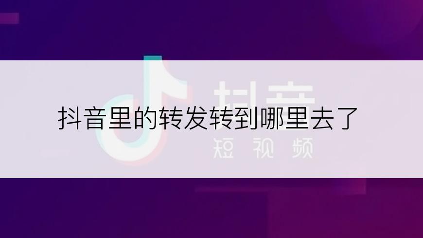 抖音里的转发转到哪里去了