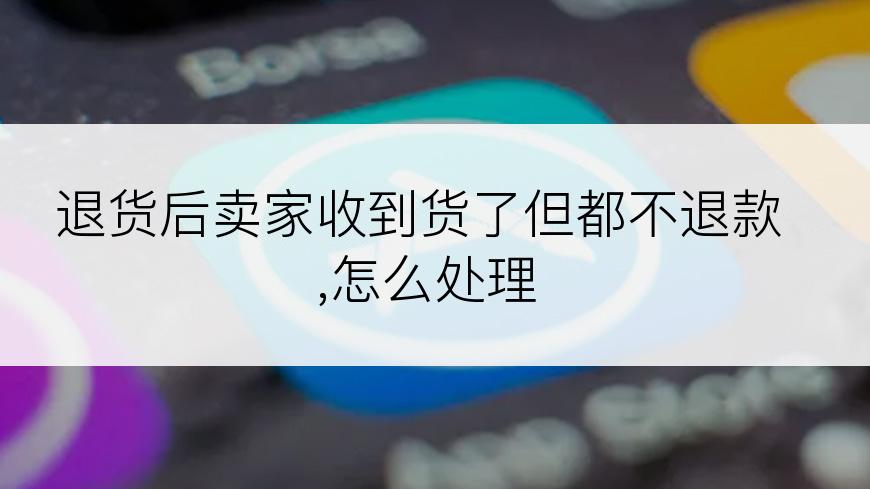 退货后卖家收到货了但都不退款,怎么处理