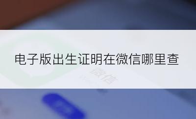 电子版出生证明在微信哪里查