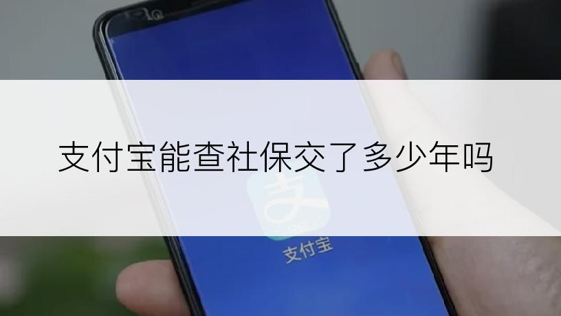 支付宝能查社保交了多少年吗