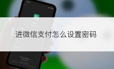 进微信支付怎么设置密码