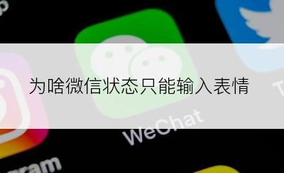 为啥微信状态只能输入表情