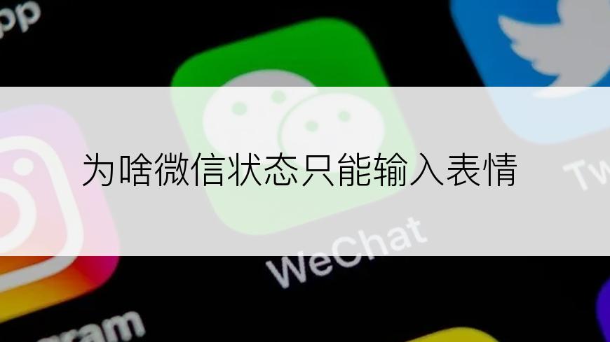 为啥微信状态只能输入表情