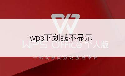 wps下划线不显示