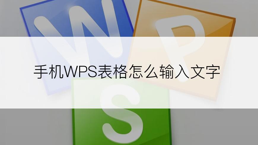 手机WPS表格怎么输入文字