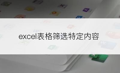 excel表格筛选特定内容