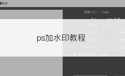 ps加水印教程