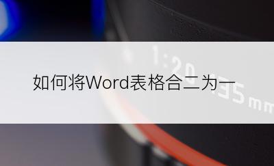 如何将Word表格合二为一