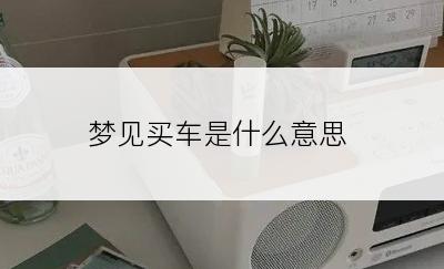 梦见买车是什么意思