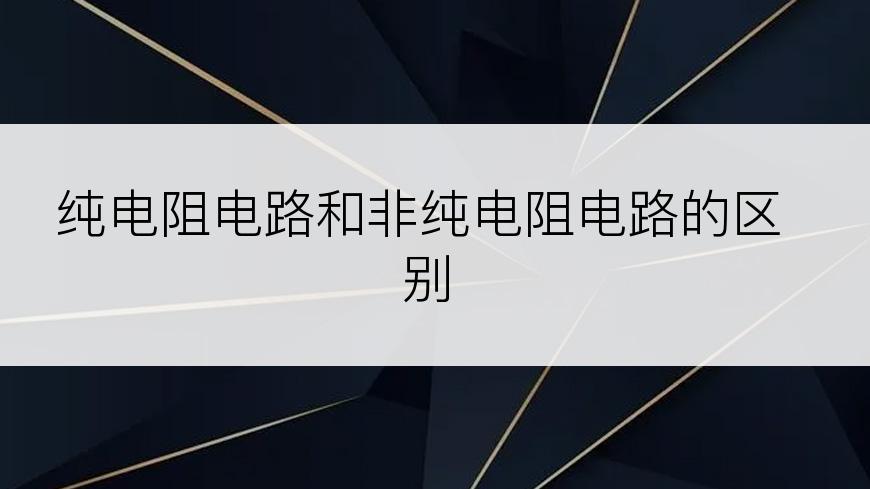 纯电阻电路和非纯电阻电路的区别