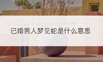 已婚男人梦见蛇是什么意思