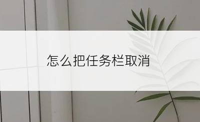 怎么把任务栏取消