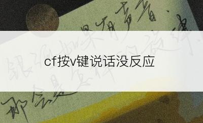 cf按v键说话没反应