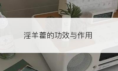 淫羊藿的功效与作用