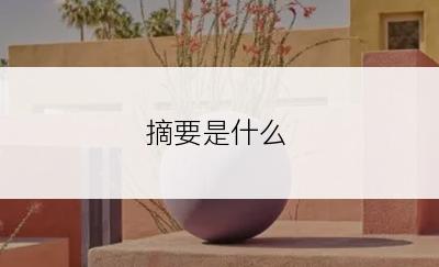 摘要是什么