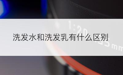 洗发水和洗发乳有什么区别