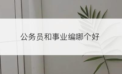 公务员和事业编哪个好