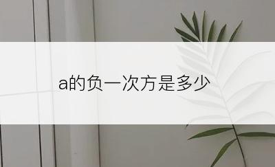 a的负一次方是多少