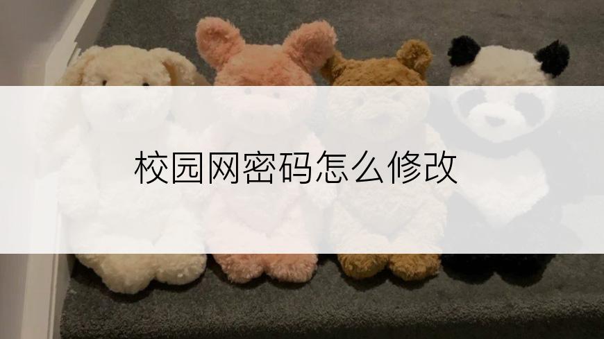 校园网密码怎么修改