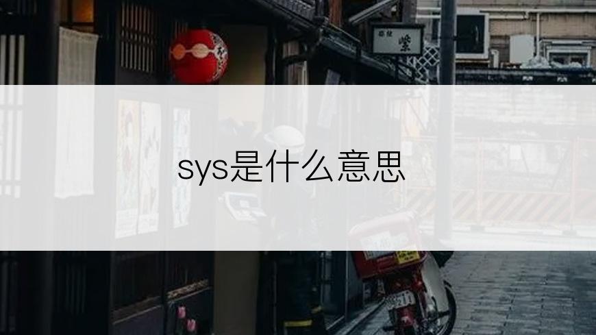 sys是什么意思