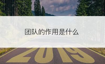 团队的作用是什么