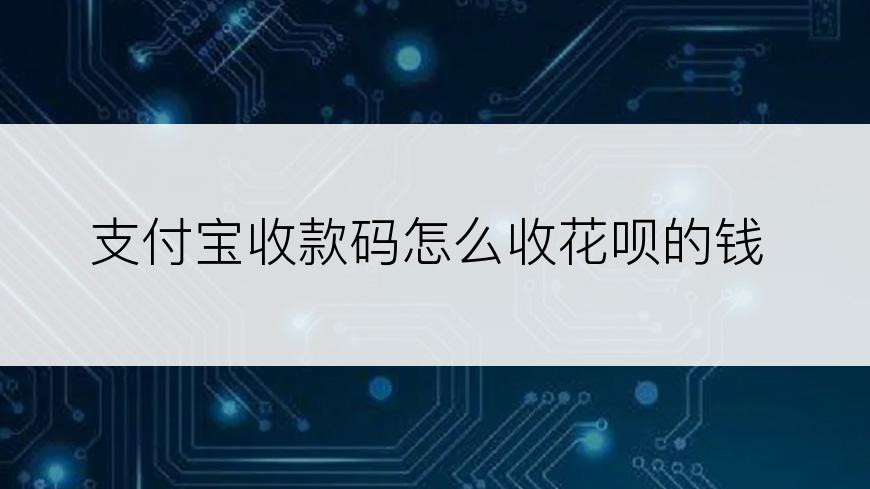 支付宝收款码怎么收花呗的钱