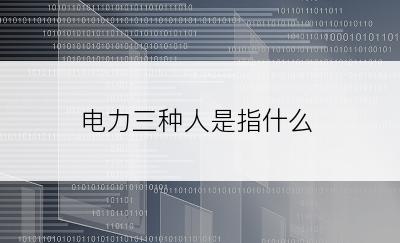 电力三种人是指什么