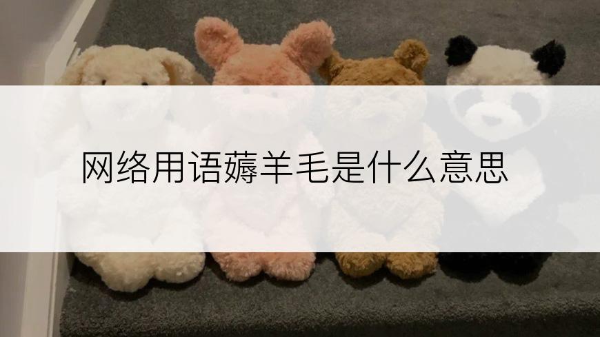 网络用语薅羊毛是什么意思