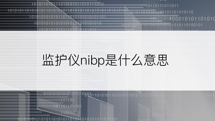 监护仪nibp是什么意思