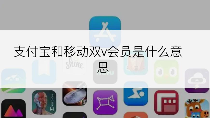 支付宝和移动双v会员是什么意思