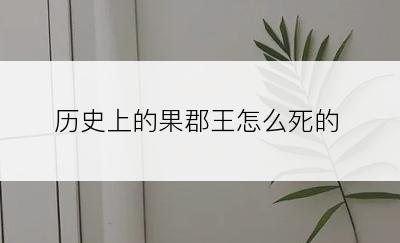 历史上的果郡王怎么死的