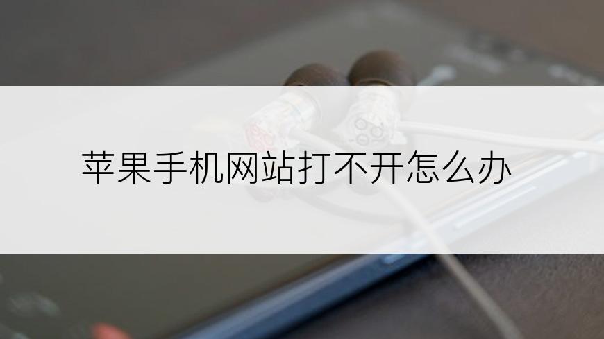 苹果手机网站打不开怎么办