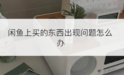 闲鱼上买的东西出现问题怎么办