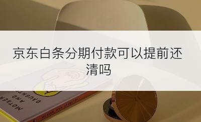 京东白条分期付款可以提前还清吗