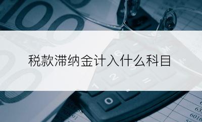 税款滞纳金计入什么科目